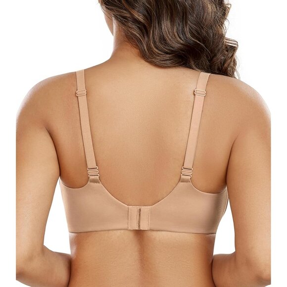 Women's Wireless Push-Up Bra Padded Plunge Support No Underwire - Picture 3 of 6